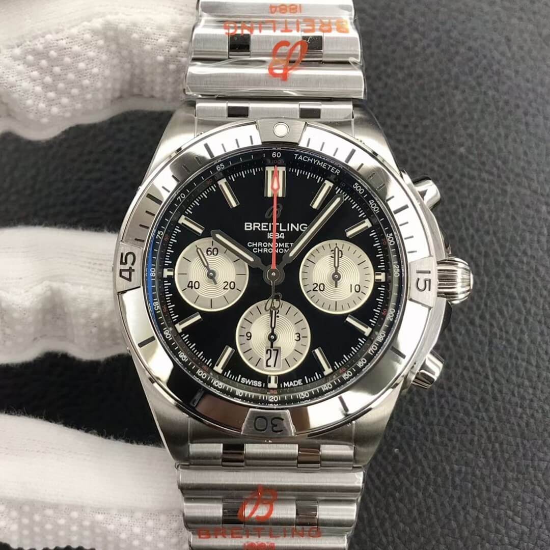 Replica Breitling Chronomat AB0134101B1A1 1:1 Best Edition GF Factory Stainless Steel Black Dial