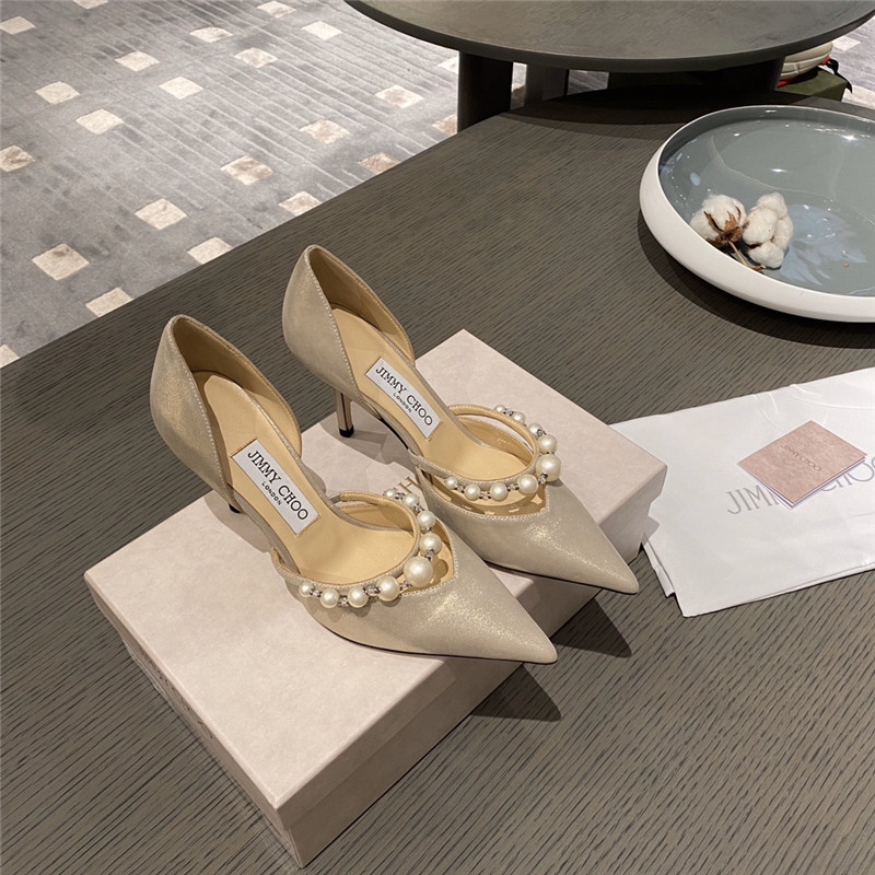 J1m*y Ch00 high heel pearl sandals