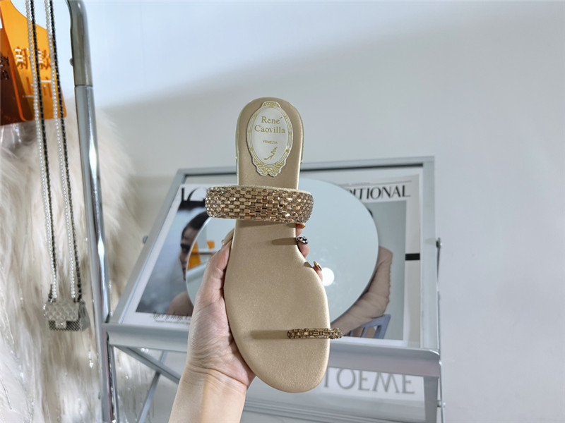 Rene Caovilla Heels Dupe low heel flat flip flop sandals