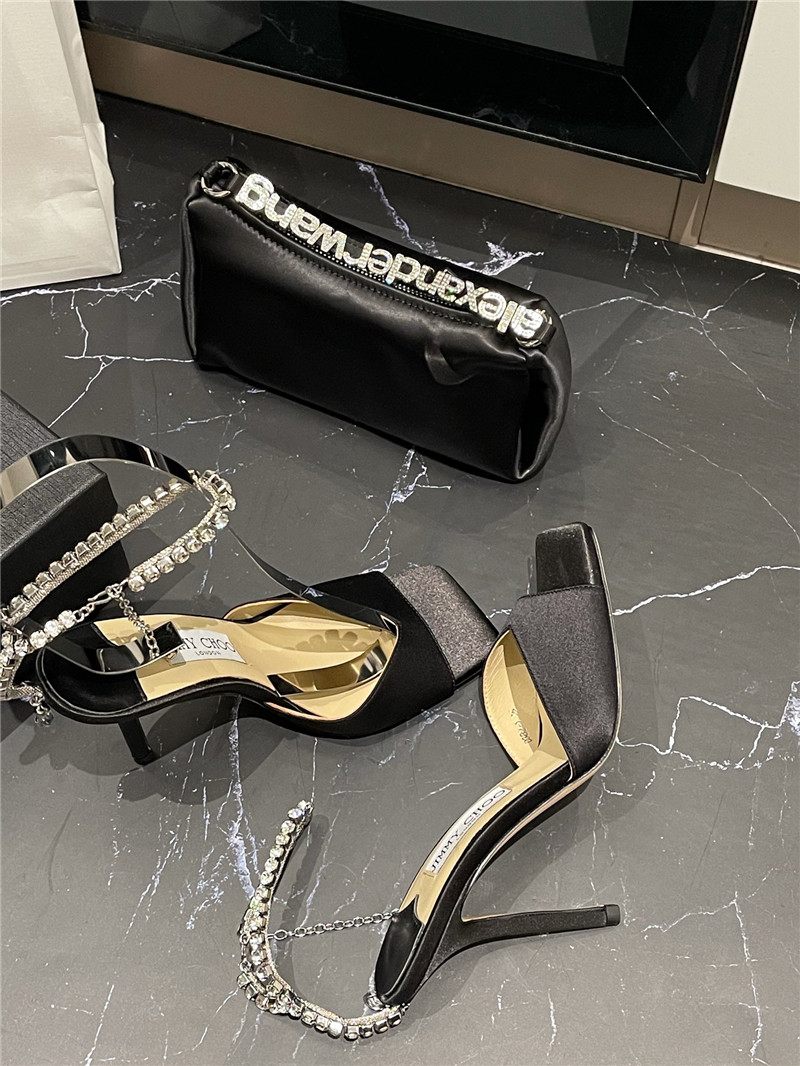 J1m*y Ch00 new ice fish mouth high-heeled sandals