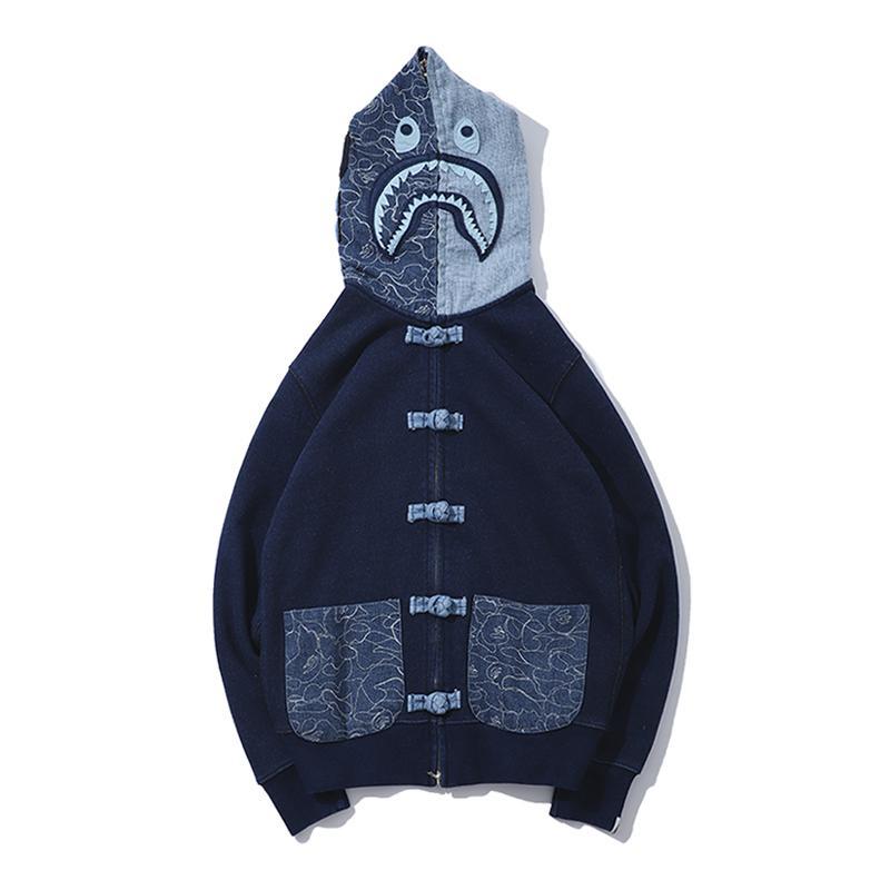 Bape Shark Blue Pullover Hoodie