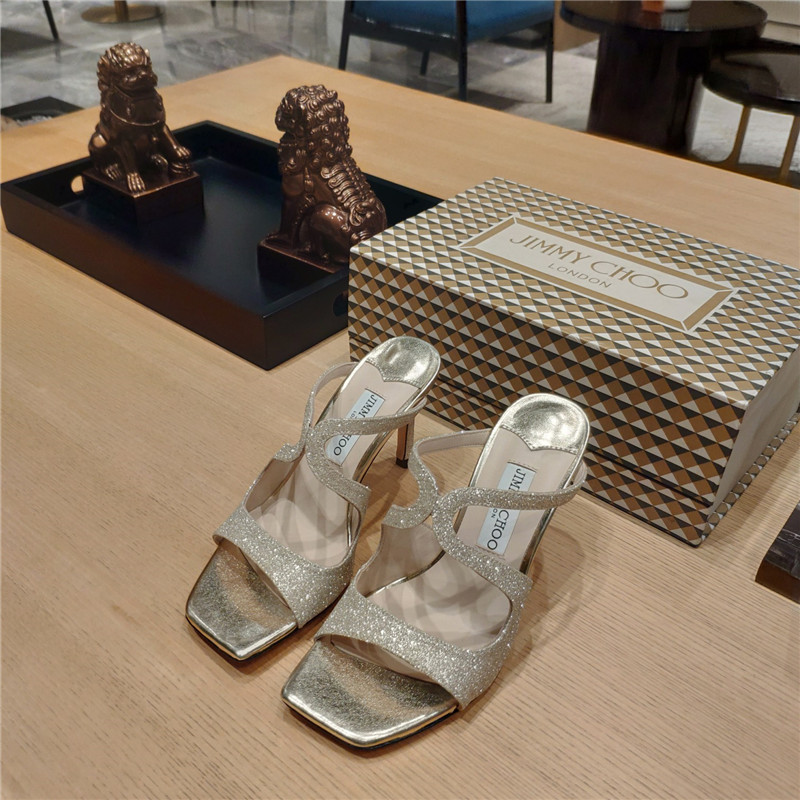 J1m*y Ch00 heeled satin sandals
