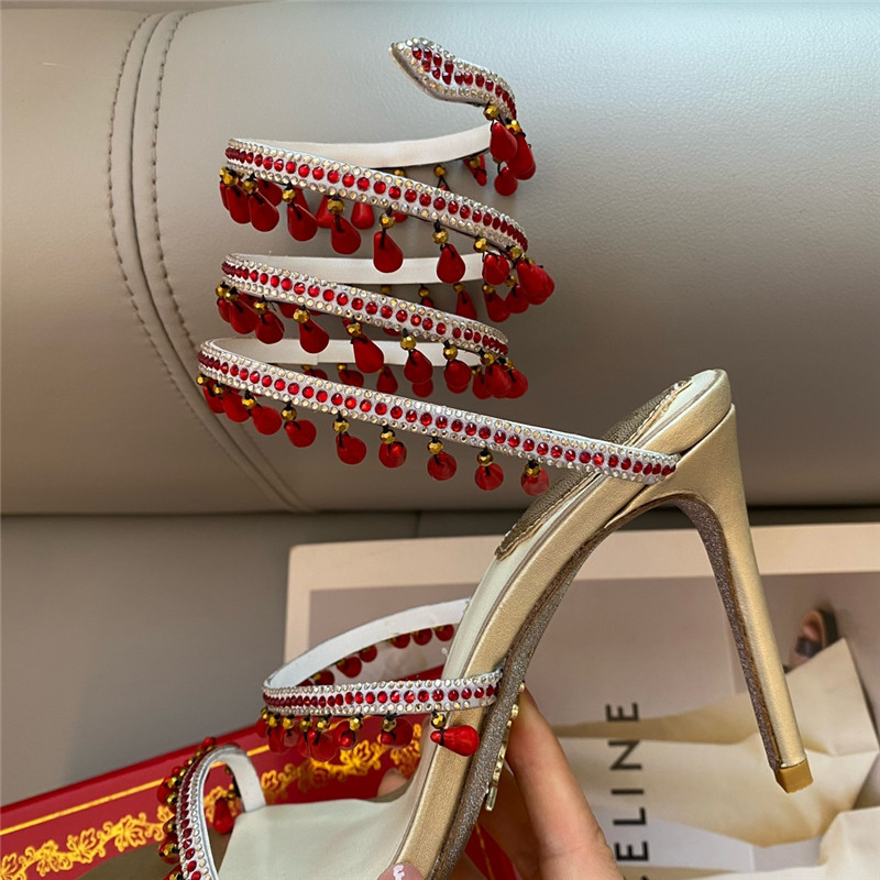 Rene Caovilla Dupe Classic snake wrap sandals