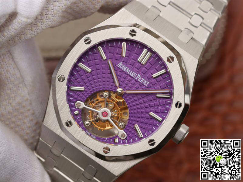 Replica Audemars P1g*et Royal Oak Tourbillon 26522ST.OO.1220ST.01 R8 Factory 1:1 Best Edition Swiss Tourbillon Purple Dial
