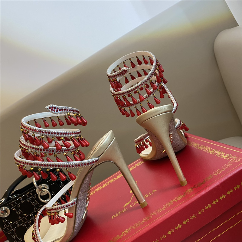 Rene Caovilla Classic Snake Wrap Sandals
