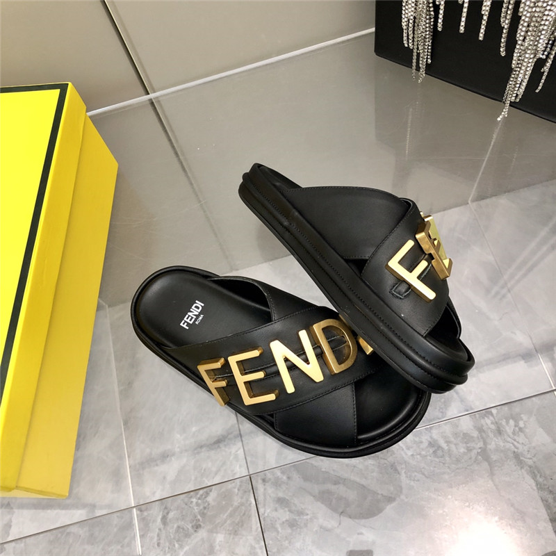 F**di metal logo slides