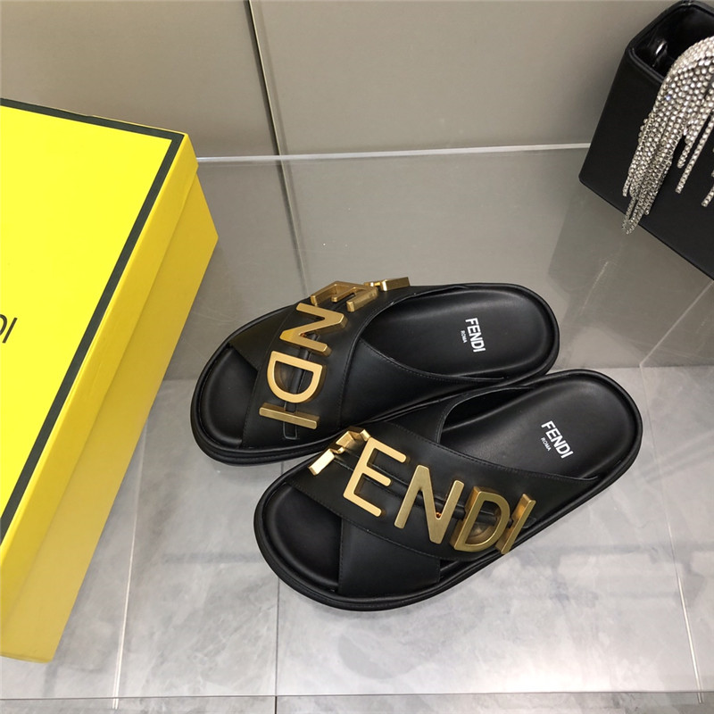 F**di metal logo slides