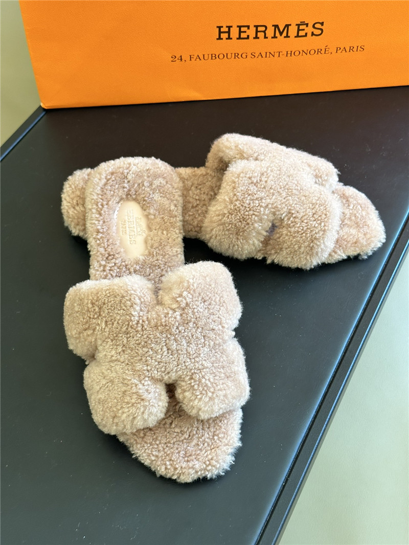 H**me5 fur roll cake hair H slippers