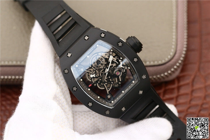 Replica Richard Mille RM055 1:1 Best Edition KV Factory Black Strap