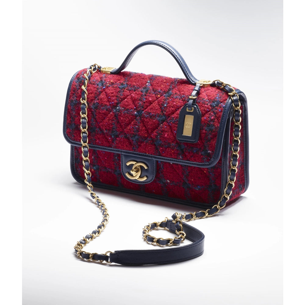 [Ch**el] CLASSY Magazine Small Top Handle Flap Bag
