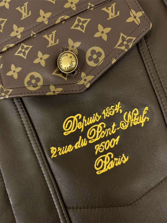 2024fw LV Leather Jacket Top Version